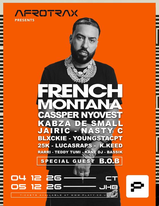 AFROTRAX REVEALS STACKED LINE-UP FOR FRENCH MONTANA DECEMBER SHOWS